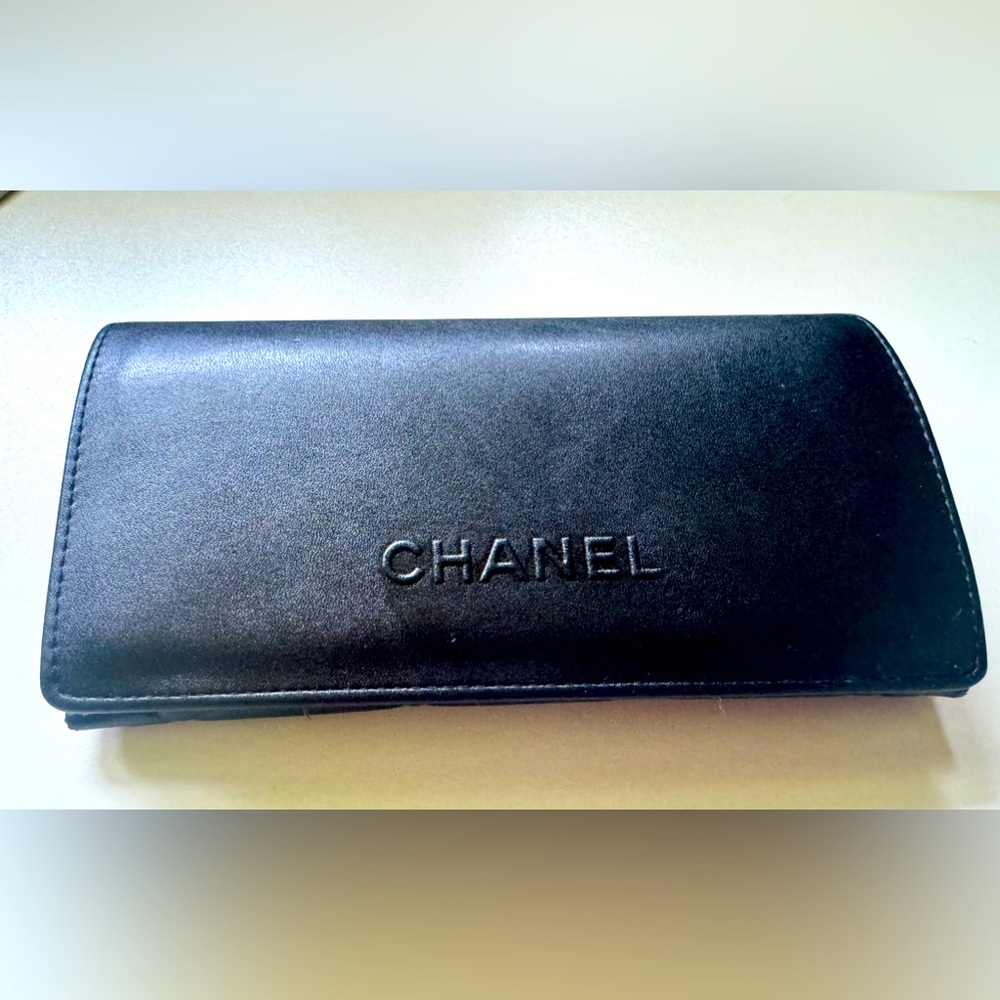 CHANEL Black Leather Glasses Case